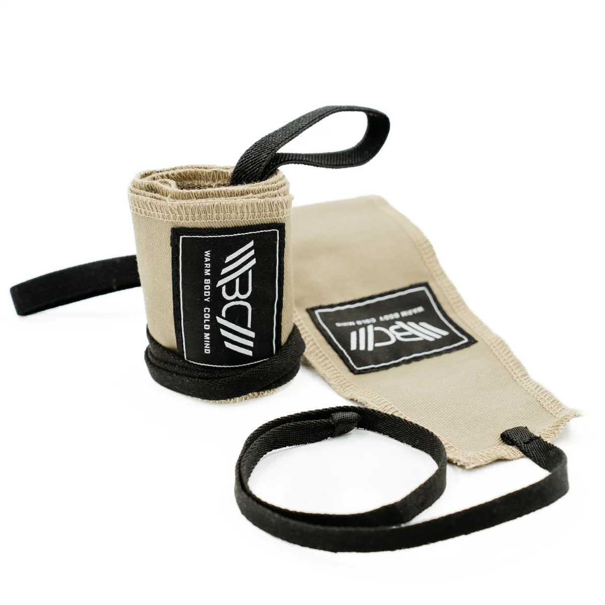 Cotton Weightlifting Wrist Wraps Beige - Image 3