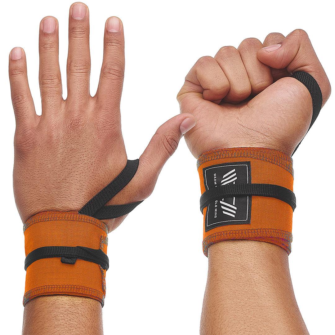 Cotton Weightlifting Wrist Wraps Orange