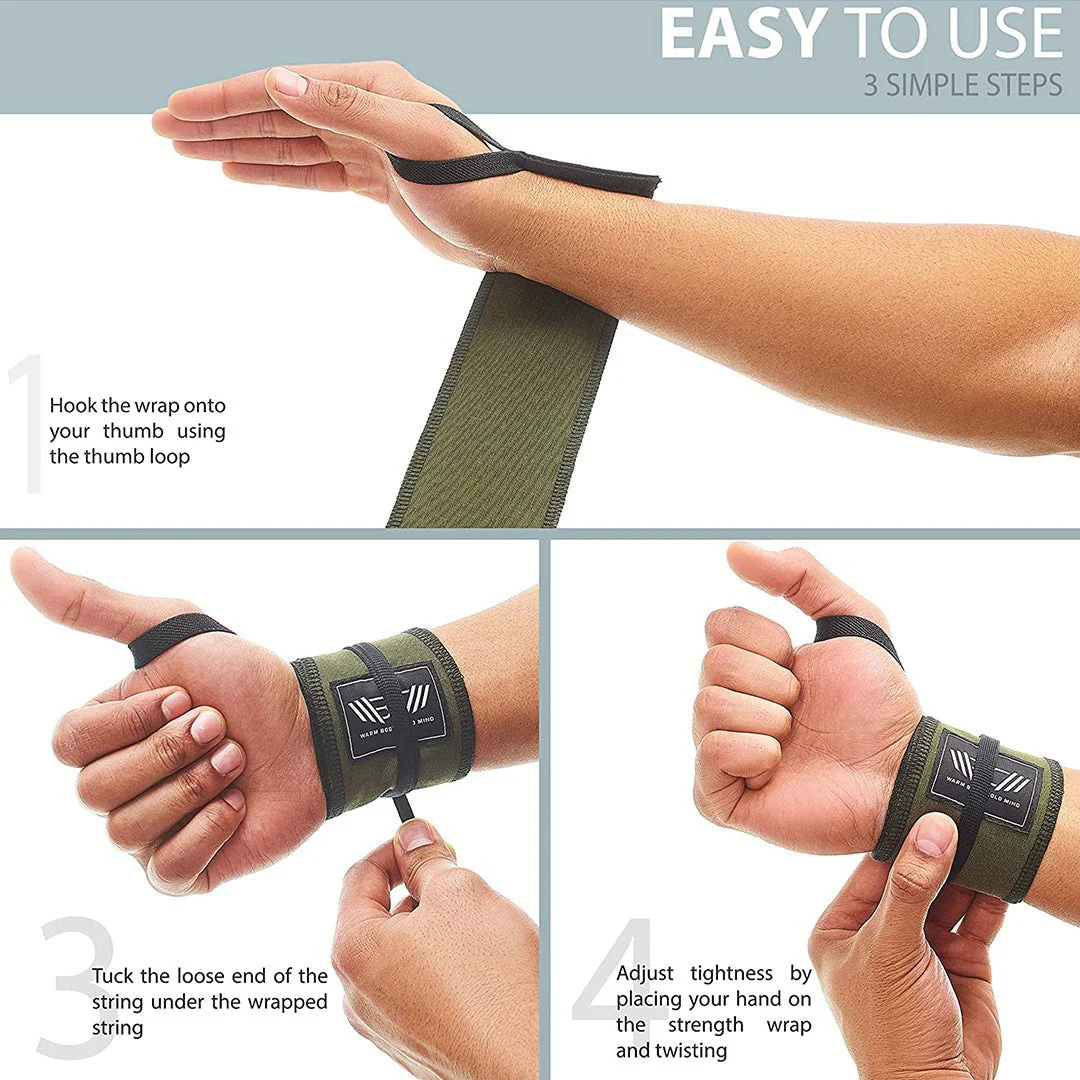 Cotton Weightlifting Wrist Wraps Orange - Image 4