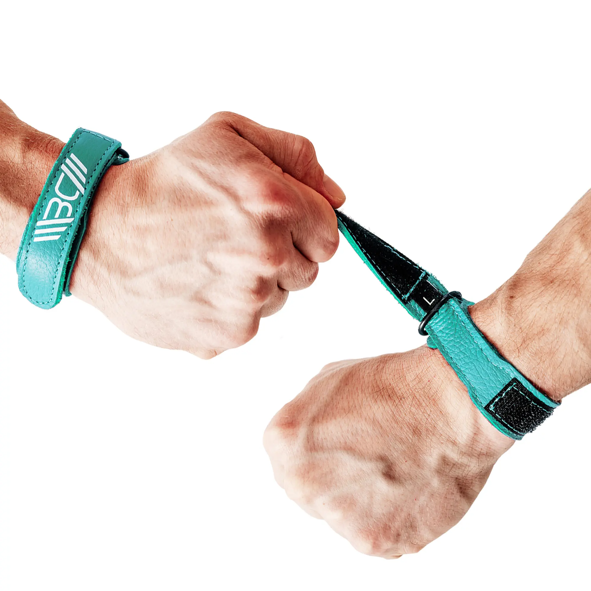Leather Wrist Wraps Basic Aqua - Image 3