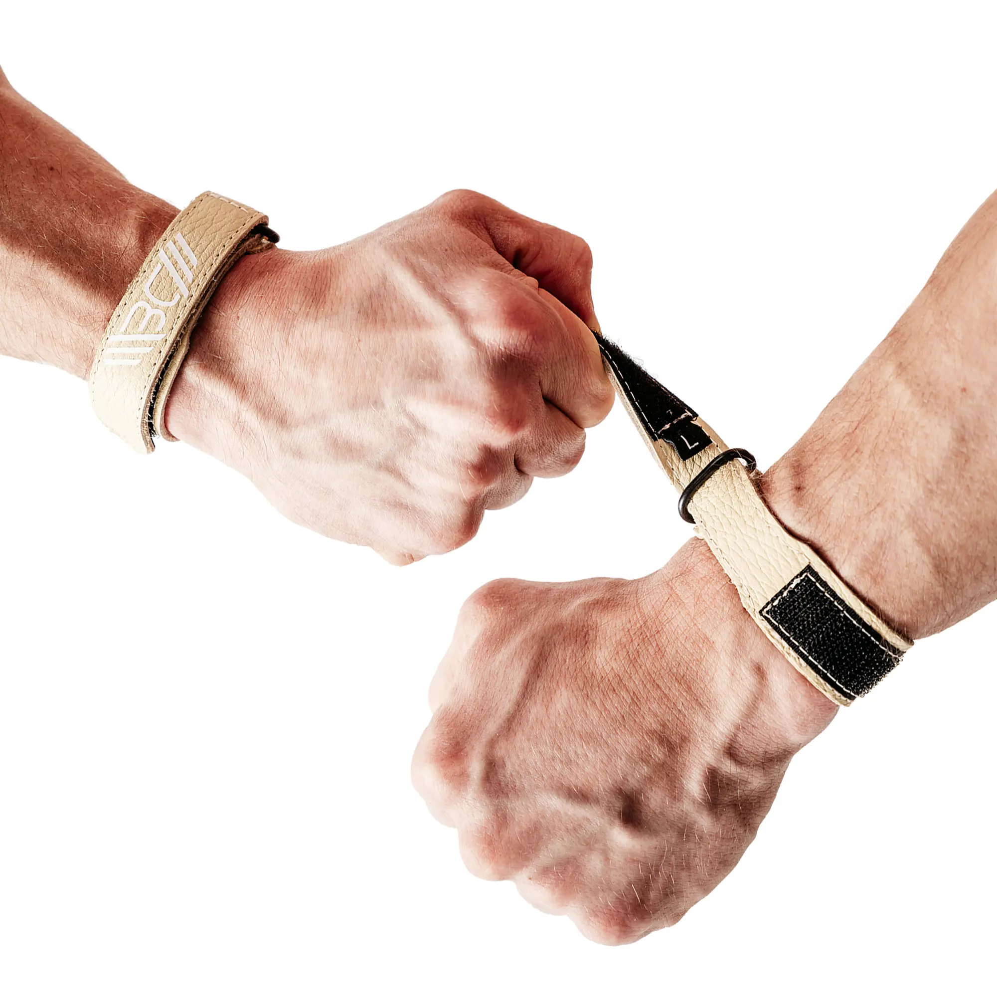 Leather Wrist Wraps Basic Beige - Image 3