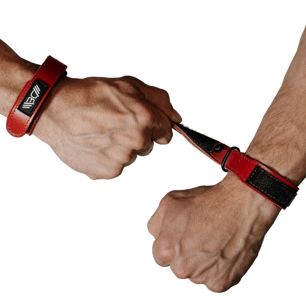 Leather Wrist Wraps Basic Red - Image 5